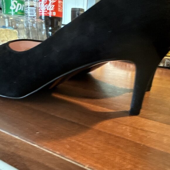 Sole Bliss Ingrid heel Pumps Black Suede Shoes - Picture 3 of 16